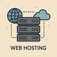 Web hosting server illustration